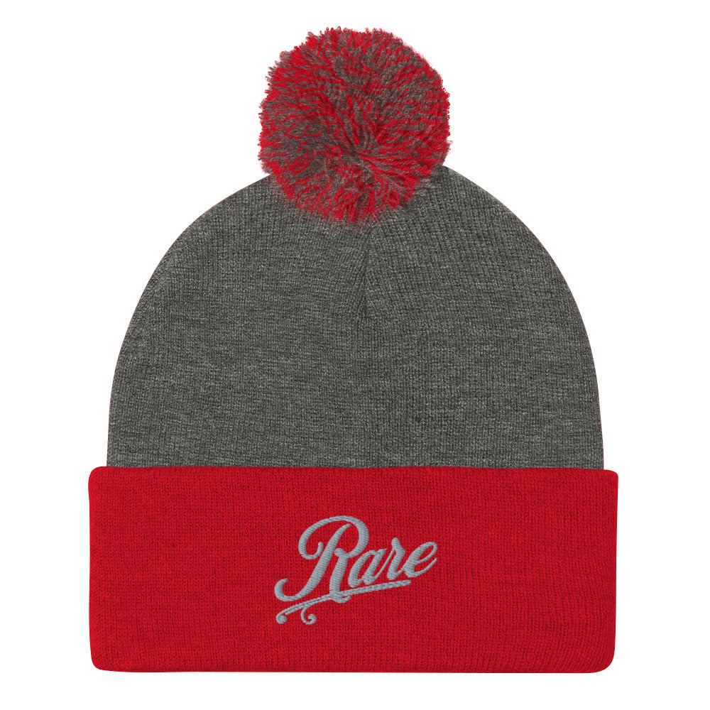 Pom-Pom Beanie - Rare - Heather/Red