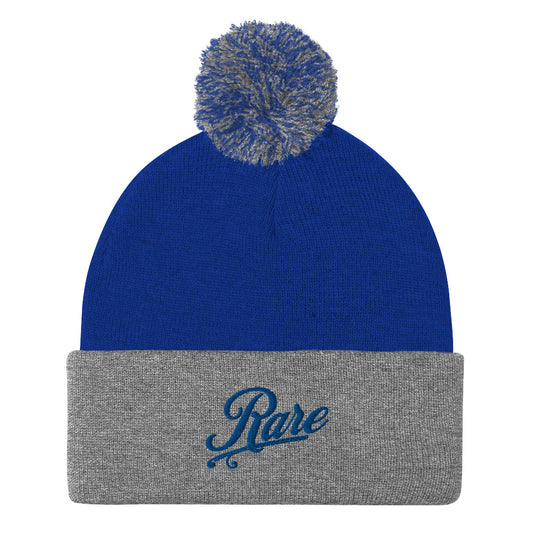 Pom-Pom Beanie - Rare - Royal/Grey